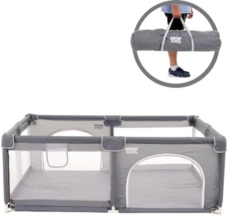 Cercado de Bebê Cercadinho Infantil Chiqueirinho Grande de Proteção Criança Grande Tamanho 180x150x66 MSP KIDS.