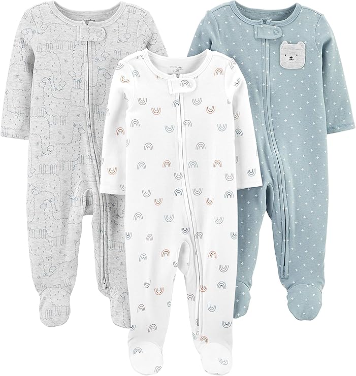 Macacão de dormir para bebês Pacote com 3 neutros para dormir e brincar Simple Joys by Carter'sbebê-unissex.