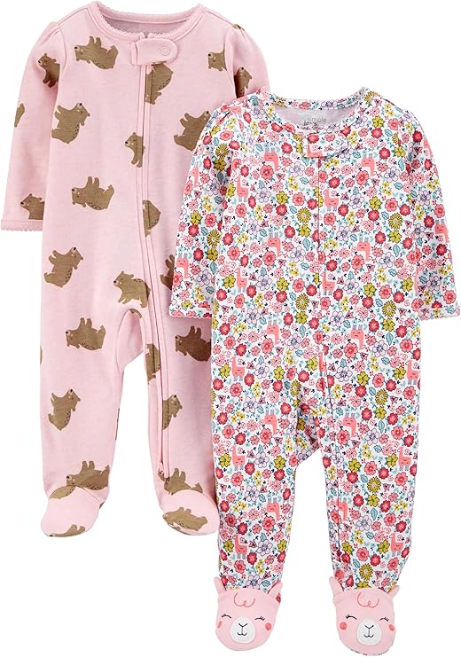 Macacão de dormir para bebês Cotton Sleep and Play, Pack of 2 Simple Joys by Carter'sMeninas.