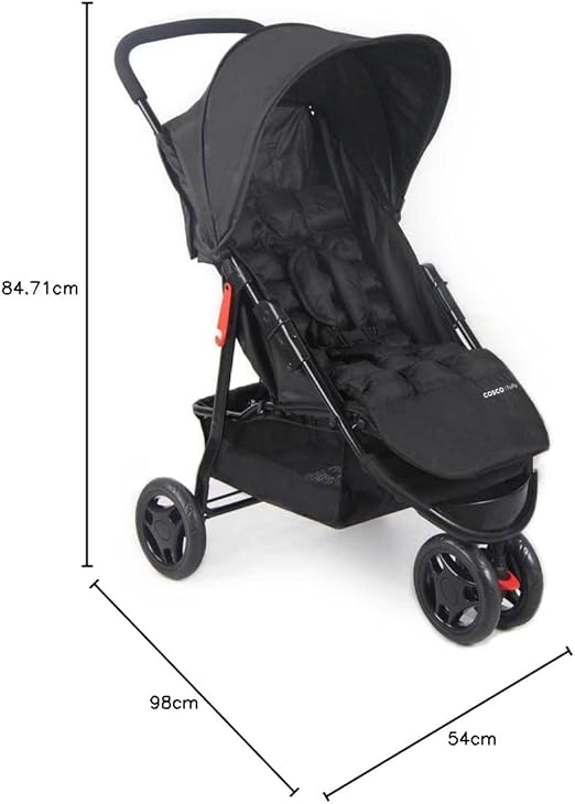 Cosco Kids, Carrinho de Bebê, Toffy, Preto Absoluto.