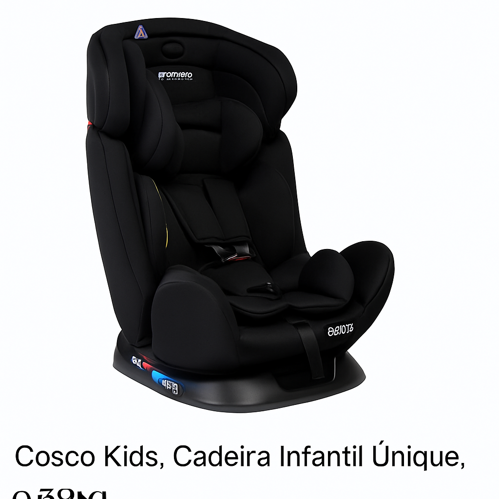 Cosco Kids, Cadeirinha Unique, 0 a 36kg, Preto Sport.