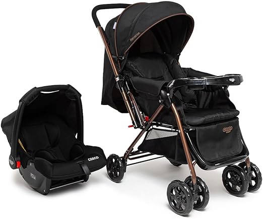 Travel System Cosco Kids, Reverse Duo, 0 a 15kg, Preto Bronze.